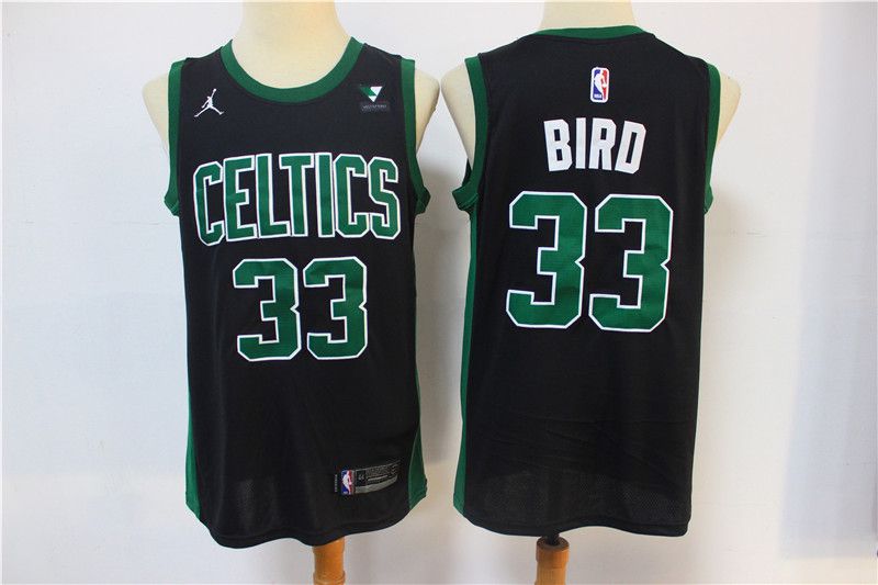 Men Boston Celtics #33 Bird Black With Jordan logo 2021 Game NBA Jersey->milwaukee bucks->NBA Jersey